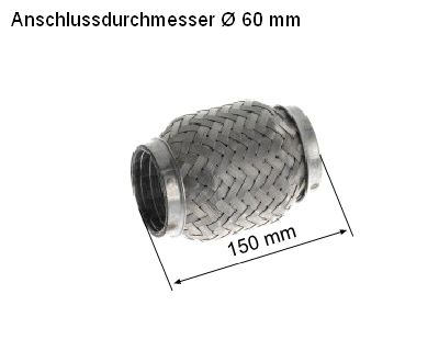 Flex Hose, exhaust system 60x150mm tugev sisu