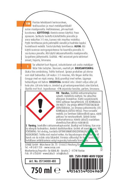 Polish Fallout Cleaner (rauaeemaldusvahend) 750ml