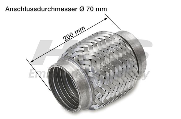 Flex Hose, exhaust system 70x200mm tugev sisu