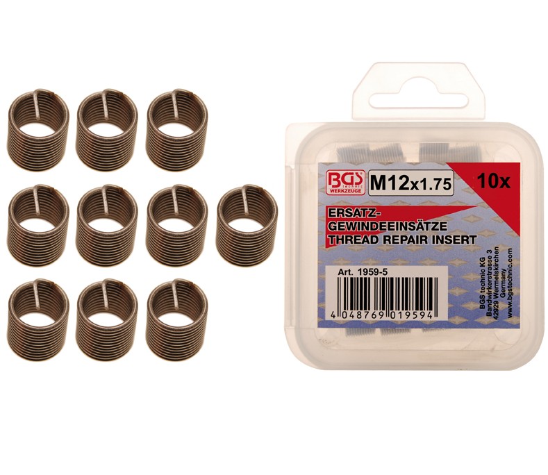 Tool Assortment, thread insert Replacement Thread Inserts | M12 x 1.75 | 10 pcs.