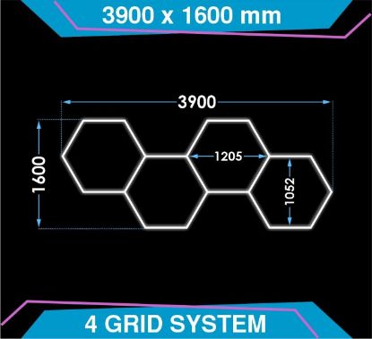 Hexagone T10 4HEX 189W 18900LM 3900x1600MM 830
