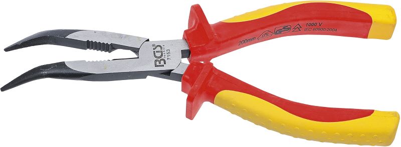 Round Nose Pliers VDE Long Nose Pliers, 200 mm, angled