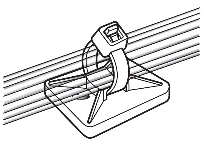 Cable Tie paigaldusplaat must, 100tk