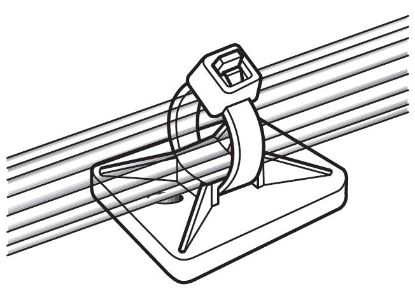 Cable Tie paigaldusplaat must, 100tk