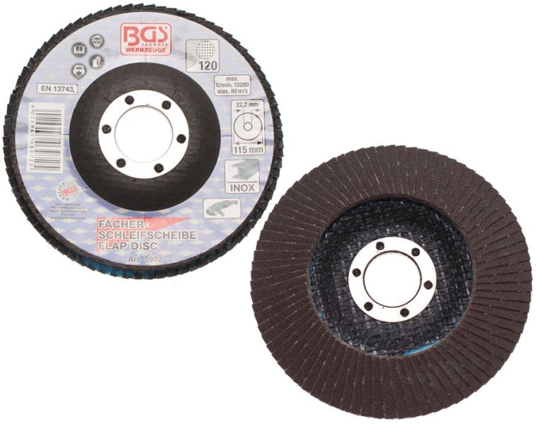 Flap Wheel Sanding Disc, angle grinder Lamellketas, Ø 115 mm,  120