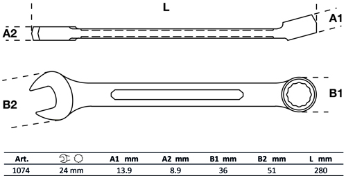 Ring-/Open End Spanner Combination Spanner, 24 mm