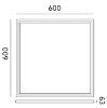 Panel light Pindpaigaldusraam 63mm 60x60 paneelile