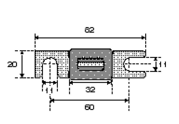 Fuse 125A 60mm 80V korpusega
