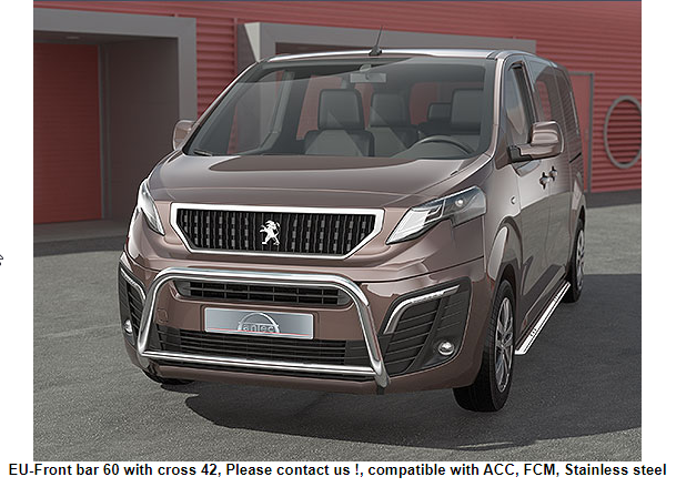 Frontal Protection Bar Peugeot Expert/Traveller 16- (ka 19-) 60mm+42mm