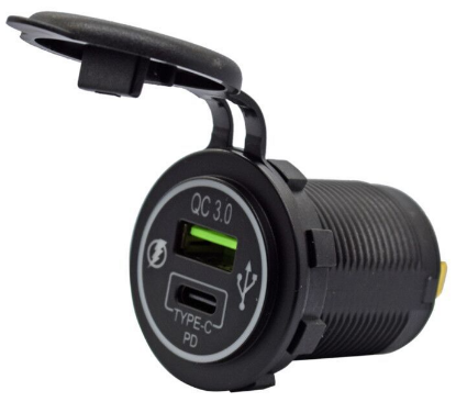 Socket USB A + C pesa QC3.0 + 1x1,5A