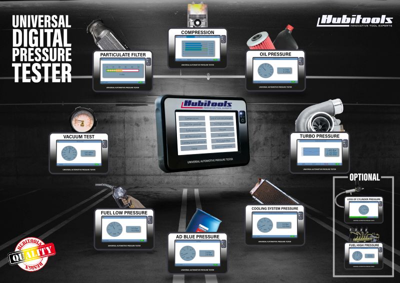 Tester, engine universiaalne digitaalne rõhkude mõõtmise komplekt