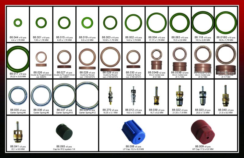 Seal, coolant tube A/C tarvikute komplekt Prantsuse autodele