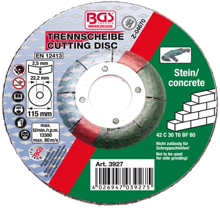 Cutting Disc, angle grinder Lõikeketas kivile 115x2,5