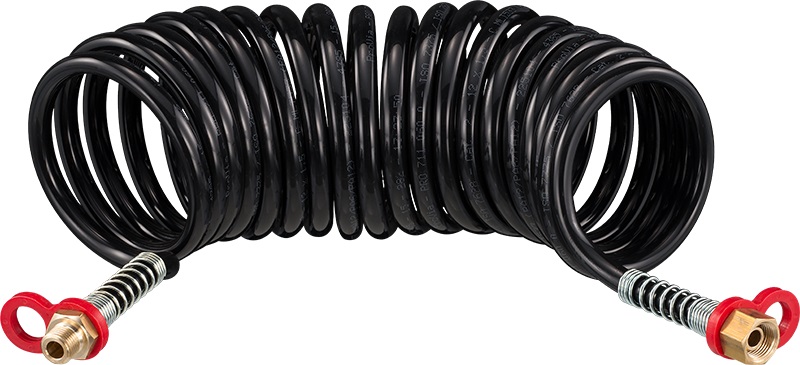 Connector Cable, trailer spiraalvoolik M16x1,5 VK, M18x1,5 SK, 4m, punane