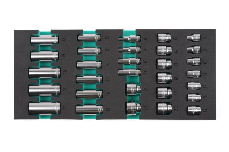 Tool Trolley 12 kant 8-22mm lühikesed+pikad padunid  28 osa