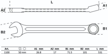 Ring-/Open End Spanner Combination Spanner, 50 mm