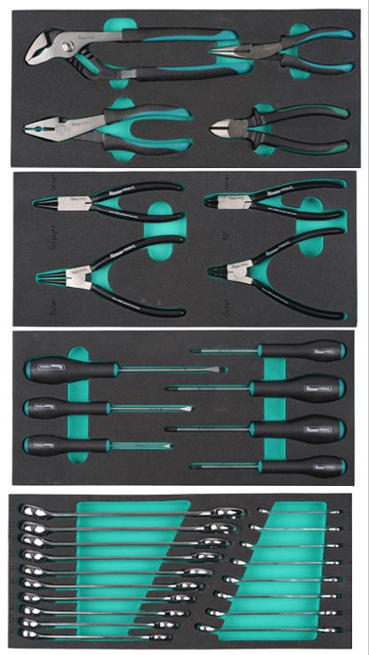 Tool Trolley 7 + 3 sahtlit 299 osa roheline