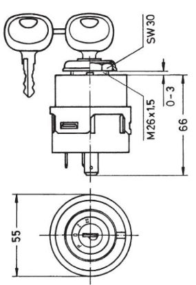 Switch süütelukk 0-1 80V/3A, IP63