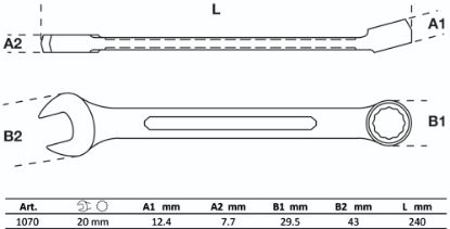 Ring-/Open End Spanner Combination Spanner, 20 mm