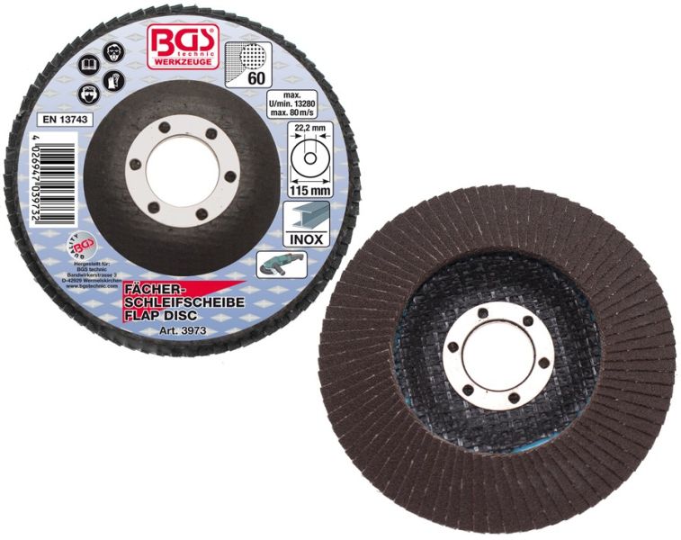 Flap Wheel Sanding Disc, angle grinder Lamellketas, Ø 115 mm,  60