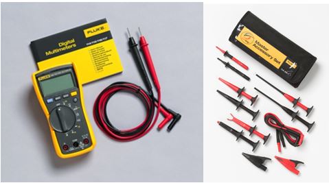 Tester, engine Multimeeter 115 + otsikute komplekt AD/AC 600V