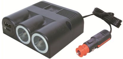 Socket Sigaretisüütaja jagaja 2 pesa + USB A + USB C, 2m