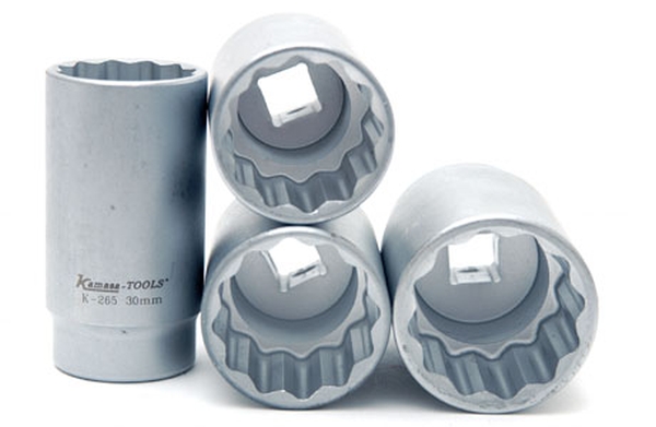 Socket Wrench Insert, oil drain plug kompl, 30-36 mm 12-kant, 4-osa