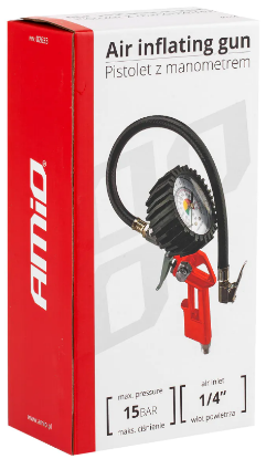 Valve, flame starter system rehvipumpamispüstol manomeetriga 0-12bar, punane