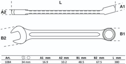 Ring-/Open End Spanner Lehtslimusvõti, 34mm