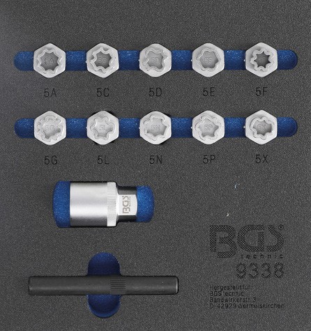 Wheel Lock Removal Kit 12-piece Rim Lock Socket Set for Mercedes Benz