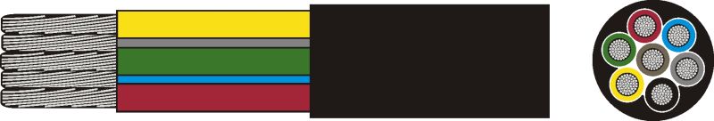 Electric Cable topeltisol. ümarjuhe 5x0,75mm2  100m