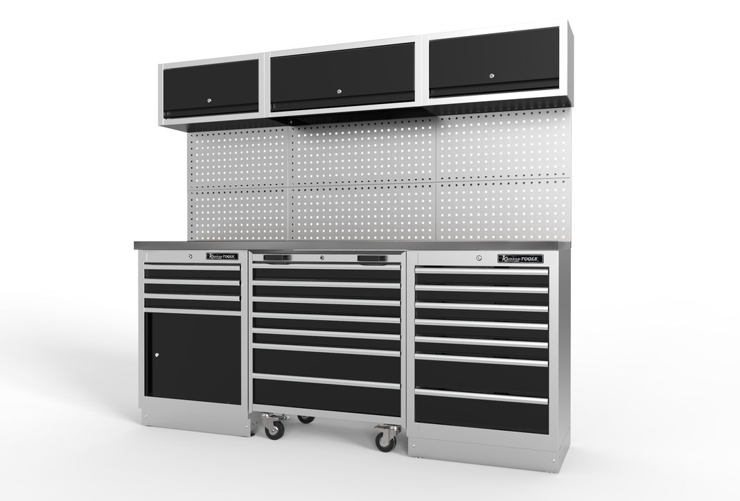 Tool Cabinet Kolm moodulit RV töötasapinnaga 2215x1980x546mm