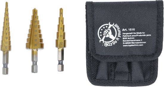 Step Drill Set 3-piece HSS Step Drill Set, 3-20 mm