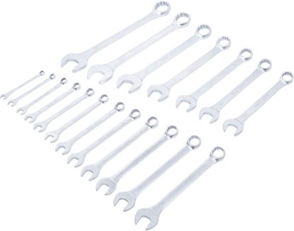 Spanner Set, ring/open ended 19-piece Combination Spanner Set, 8-32 mm, satin c