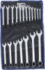Spanner Set, ring/open ended 19-piece Combination Spanner Set, 8-32 mm, satin c