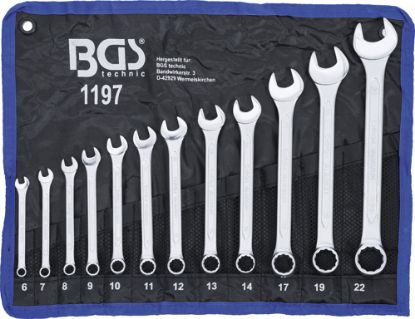 Spanner Set, ring/open ended 12-piece Combination Spanner Set, 6-22 mm