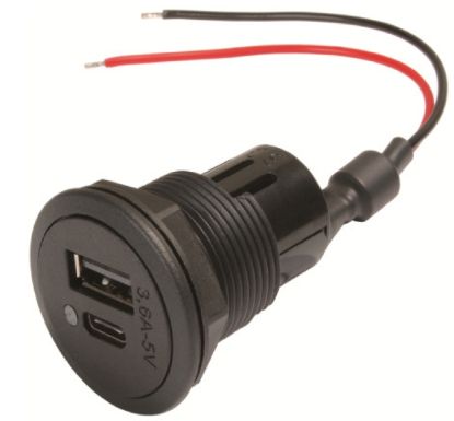Socket USB Laadimispesa 8-34V A+C max 3,6A Ø27.8mm