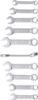 Spanner Set, ring/open ended 10-piece Combination Spanner Set, Stubby Type, 10-