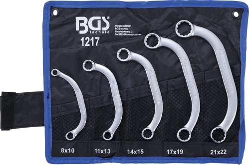 Starter/BIock Spanner Set 5-piece Obstruction Ring Spanner Set, 8x10-21x22 m