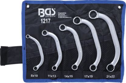 Starter/BIock Spanner Set 5-piece Obstruction Ring Spanner Set, 8x10-21x22 m