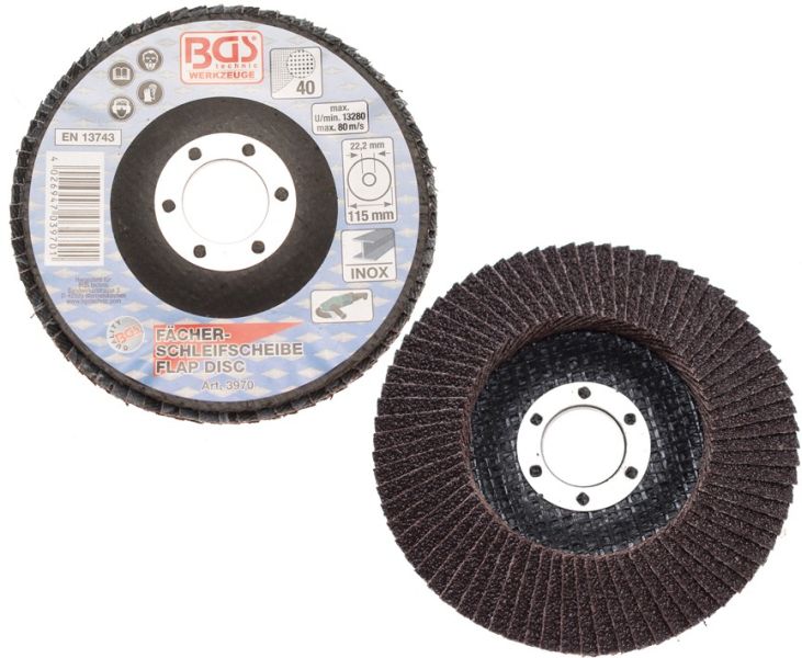 Flap Wheel Sanding Disc, angle grinder Lamellketas, Ø 115 mm,  40