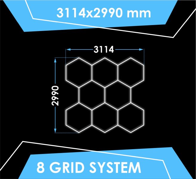 Hexagone T10 8HEX 315W 31500LM 3114x2991MM 840