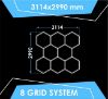 Hexagone T10 8HEX 315W 31500LM 3114x2991MM 840