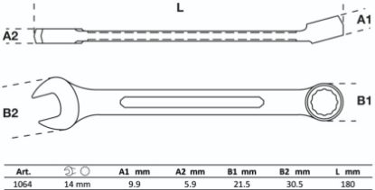 Ring-/Open End Spanner Combination Spanner, 14 mm