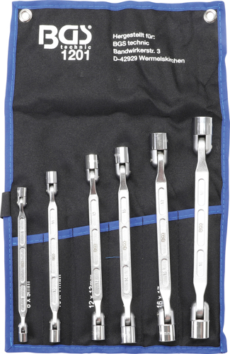 Double Ring Spanner Set 6-piece Doube Ring Spanner Set with flexible Heads