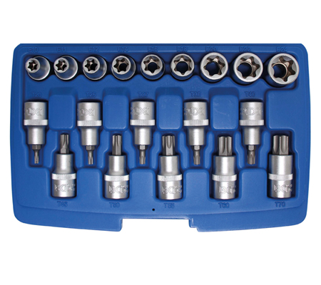 Screwdriver Bit Sise - välis TORX padrunvõtmete komplekt 19 osa