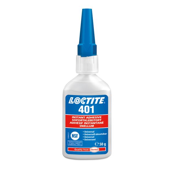 Threadlocker LOCTITE 401 BO50G (poorsed pinnad, metall)