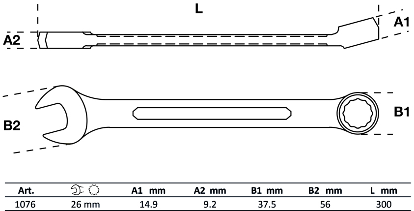 Ring-/Open End Spanner Combination Spanner, 26 mm