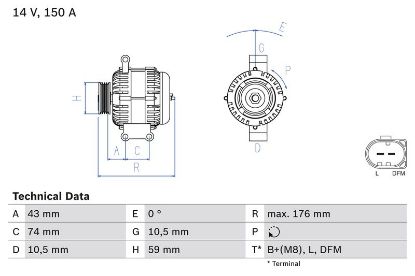 Alternator JUMPER Buss, TRANSIT Buss