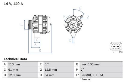 Alternator ASTRA H (L48), 9-3 (YS3F)